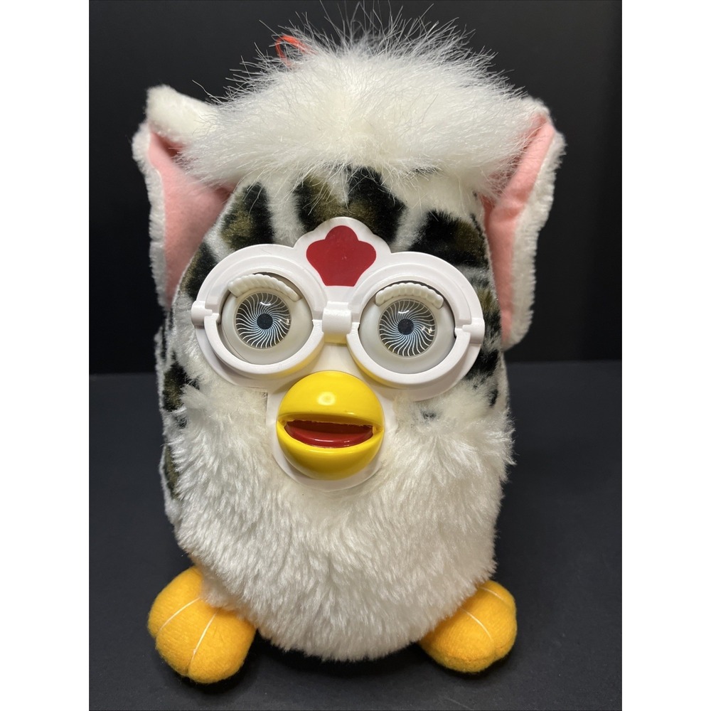 Furby 1999 Snow Leopard Furby Non Interactive Hypnotic Eyes Plush VERY RARE